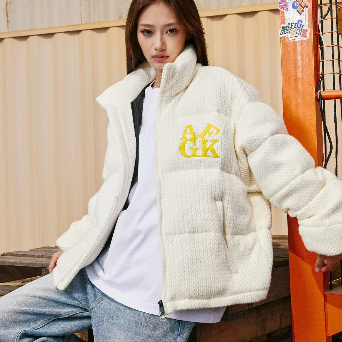 AFGK Letter LOGO Embroidered Jacket