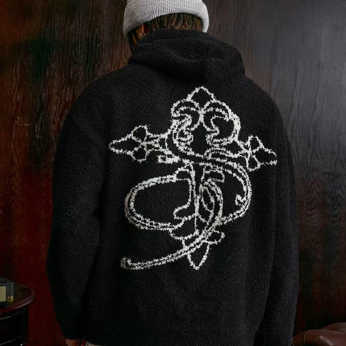 STK Logo Design Knitted Hoodie