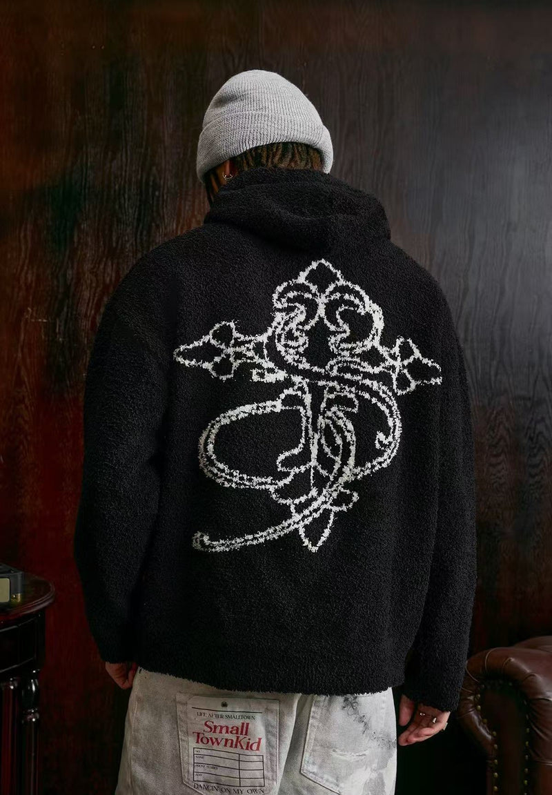 STK Logo Design Knitted Hoodie