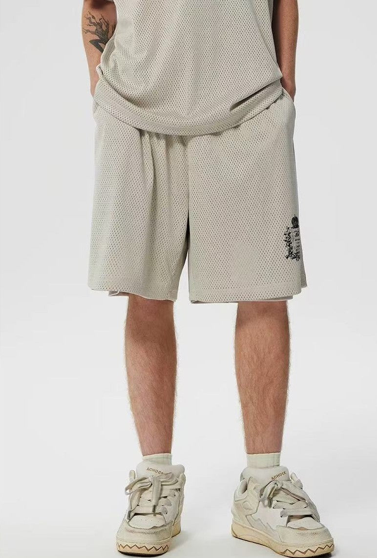 ACHOCK Logo Print Breathable Sports Shorts