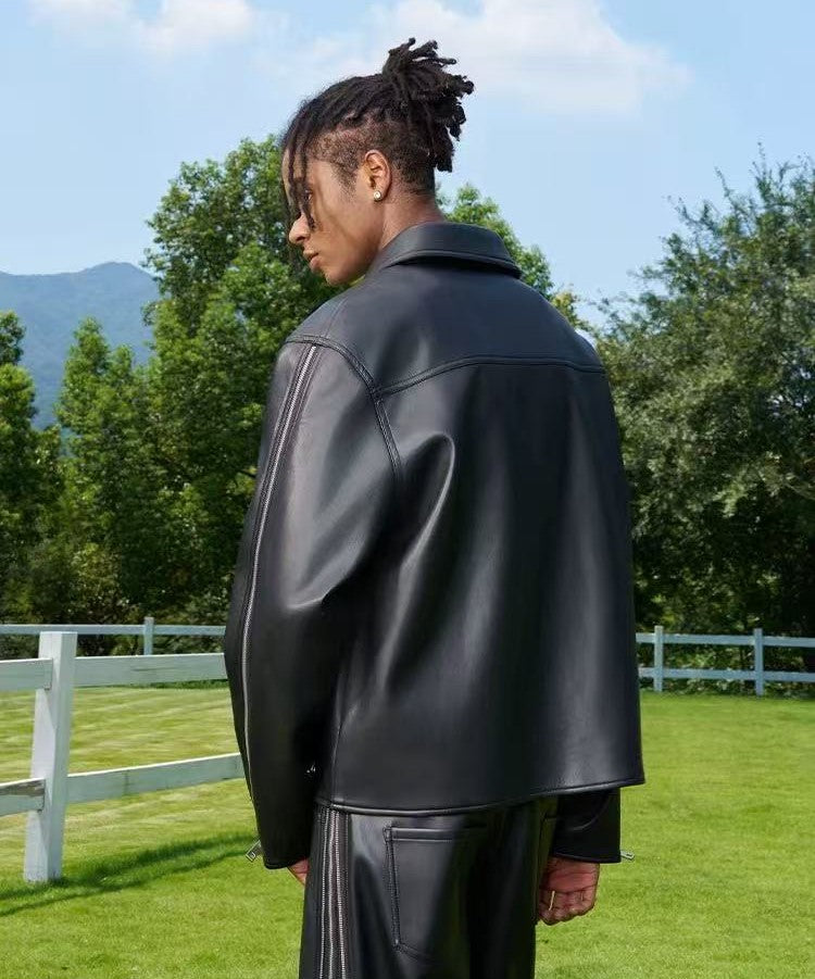 AFGK Zippered Leather Jacket