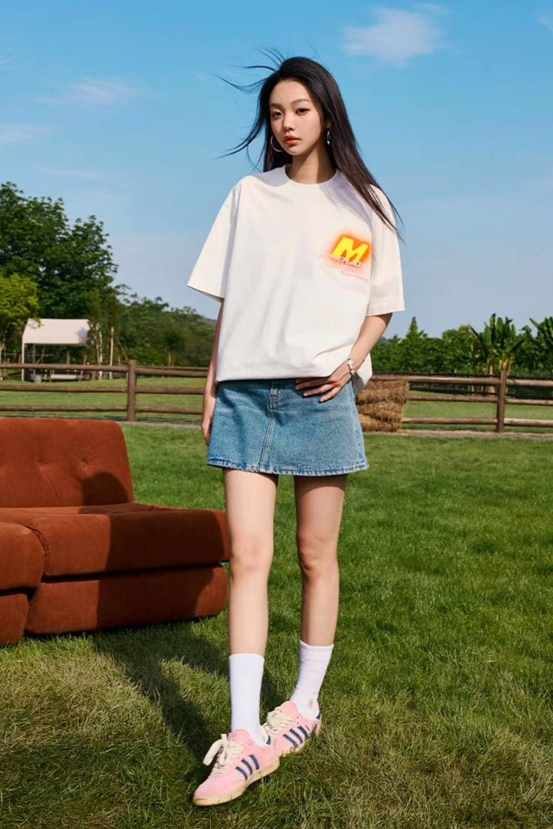 MEDM Circular Font Short Sleeve T-Shirt