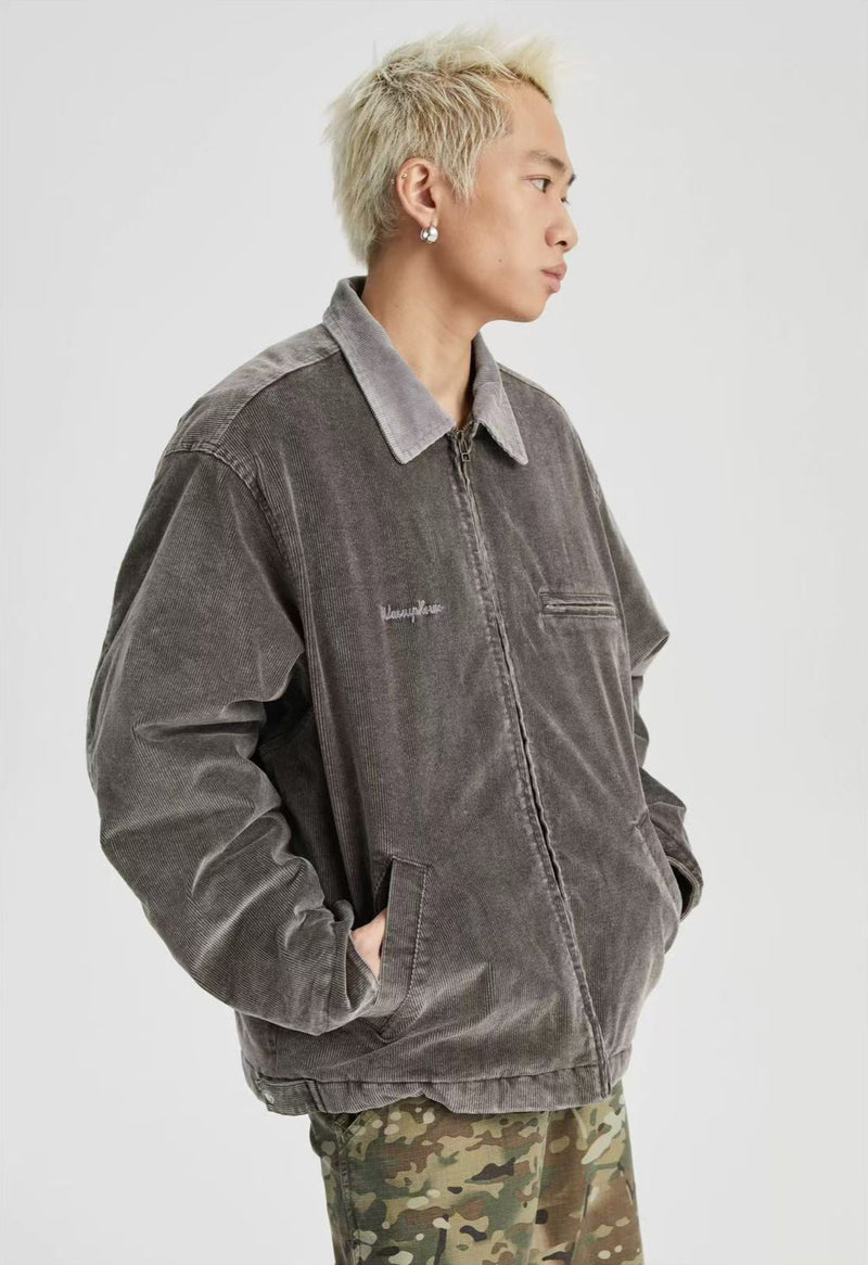 WASSUP Washed Corduroy Quilted Work Jacket