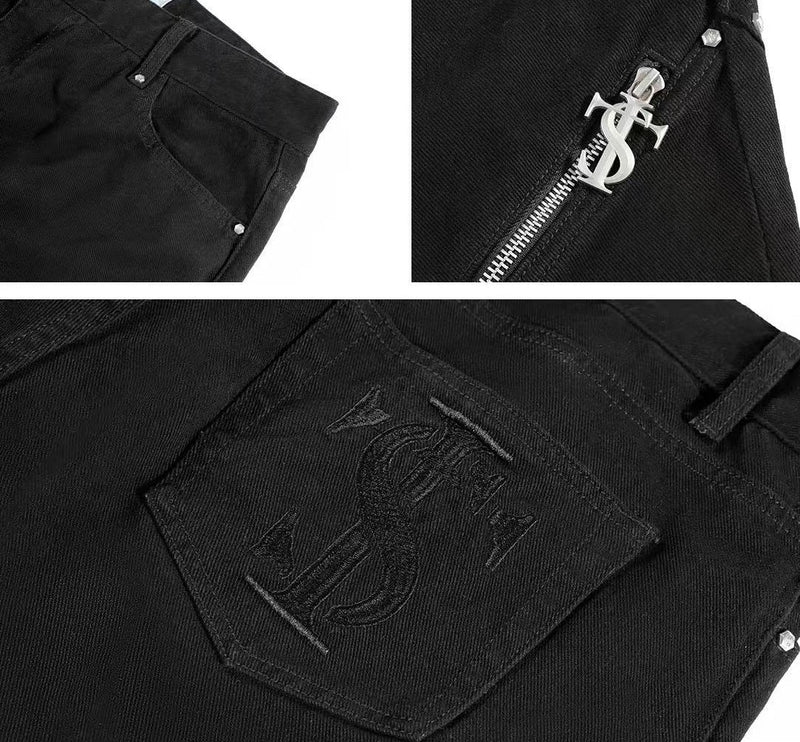 STK Vintage Waterwashed Curved Blade Flared Jeans