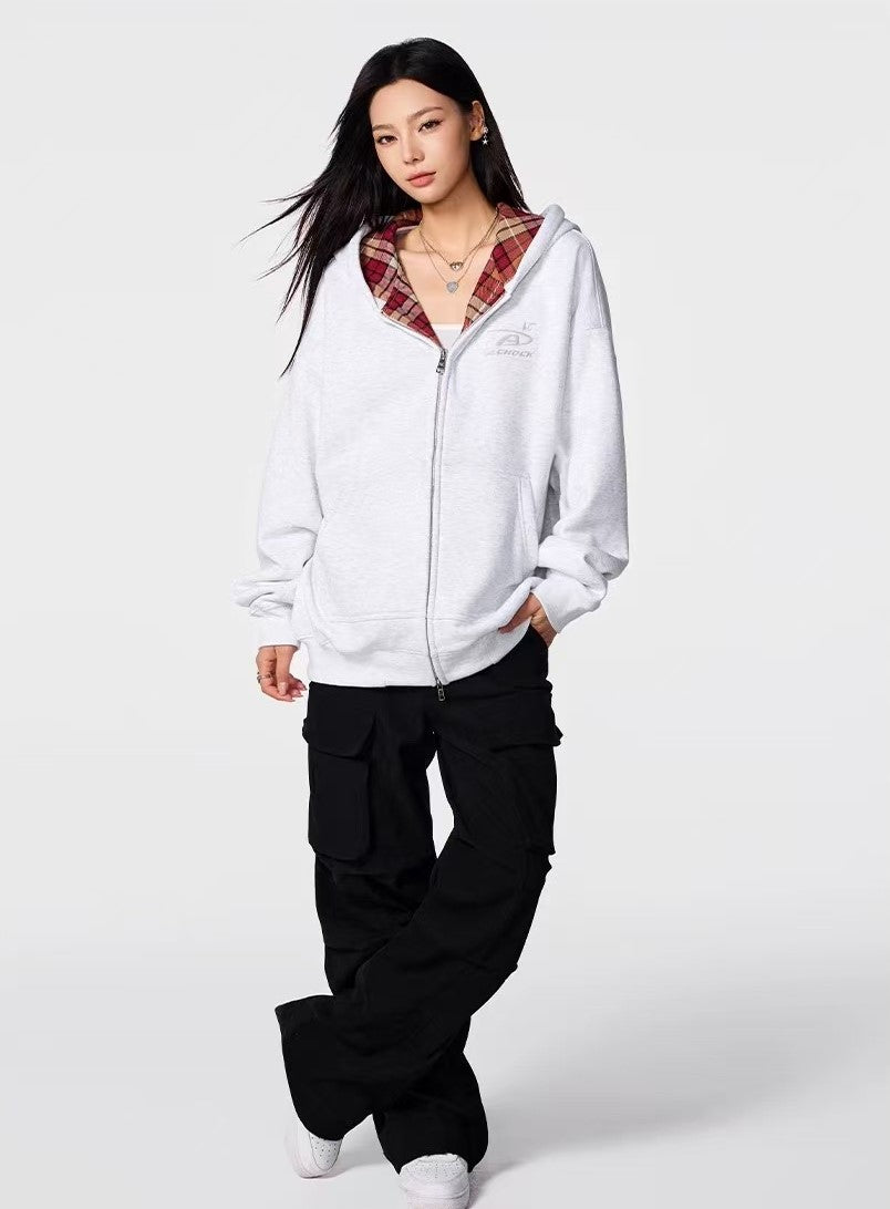 ACHOCK Logo Embroidery Zipper Hoodie