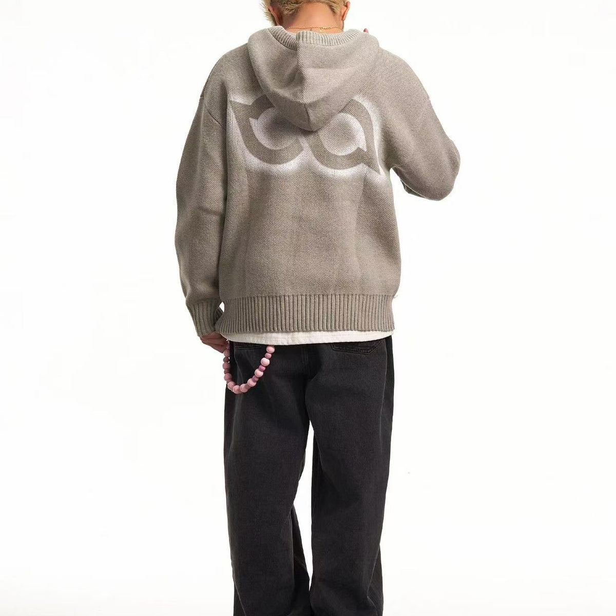 BIPOLAR Direct Print Letter Hooded Sweater