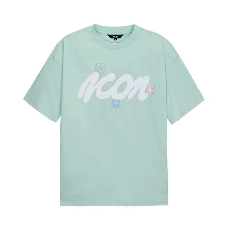 ICONSLAB 3-D Woolen Flower Logo T-shirt