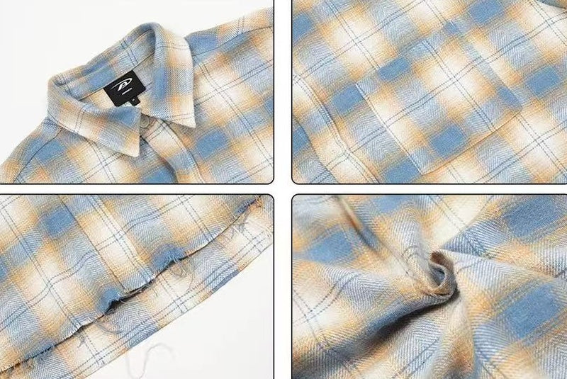 ACHOCK Casual Plaid Long-sleeve Shirt