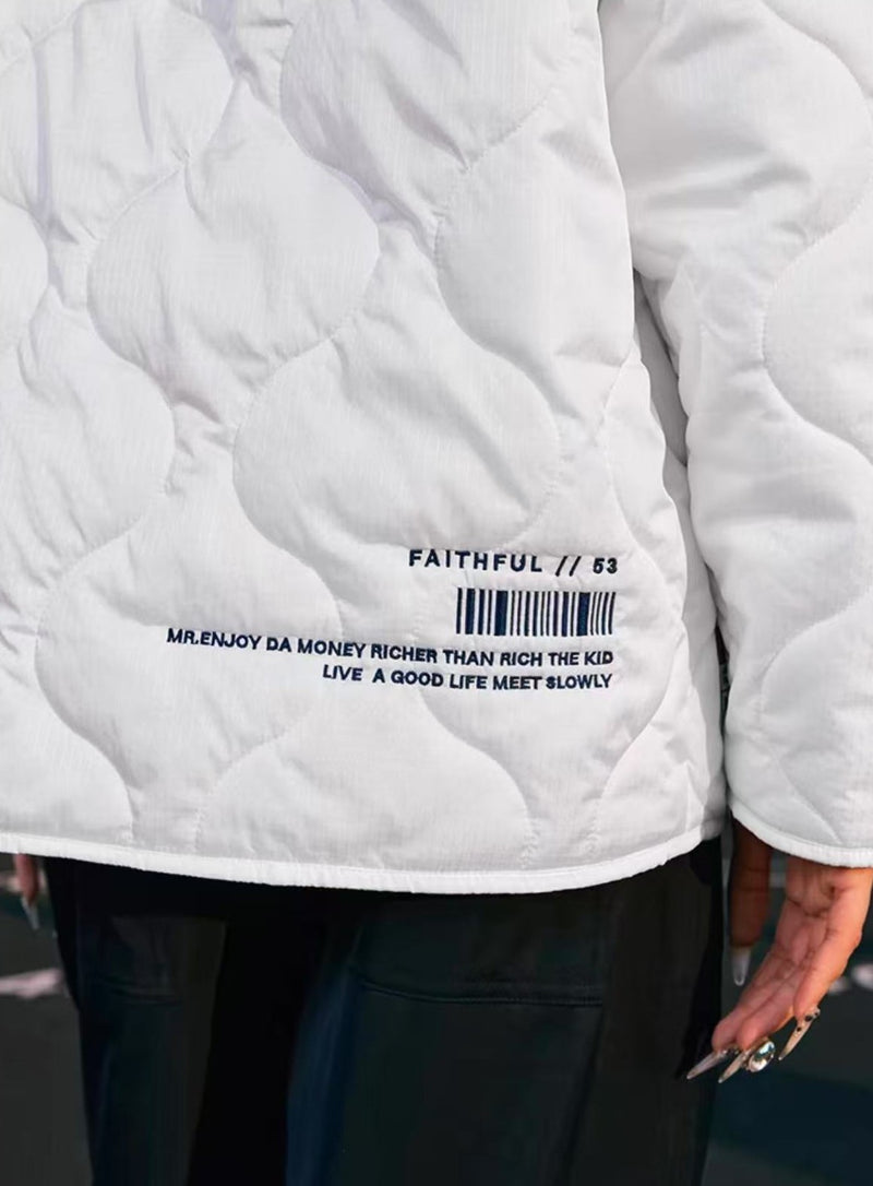 MEDM Embroidery Font Typesetting Cotton Coat