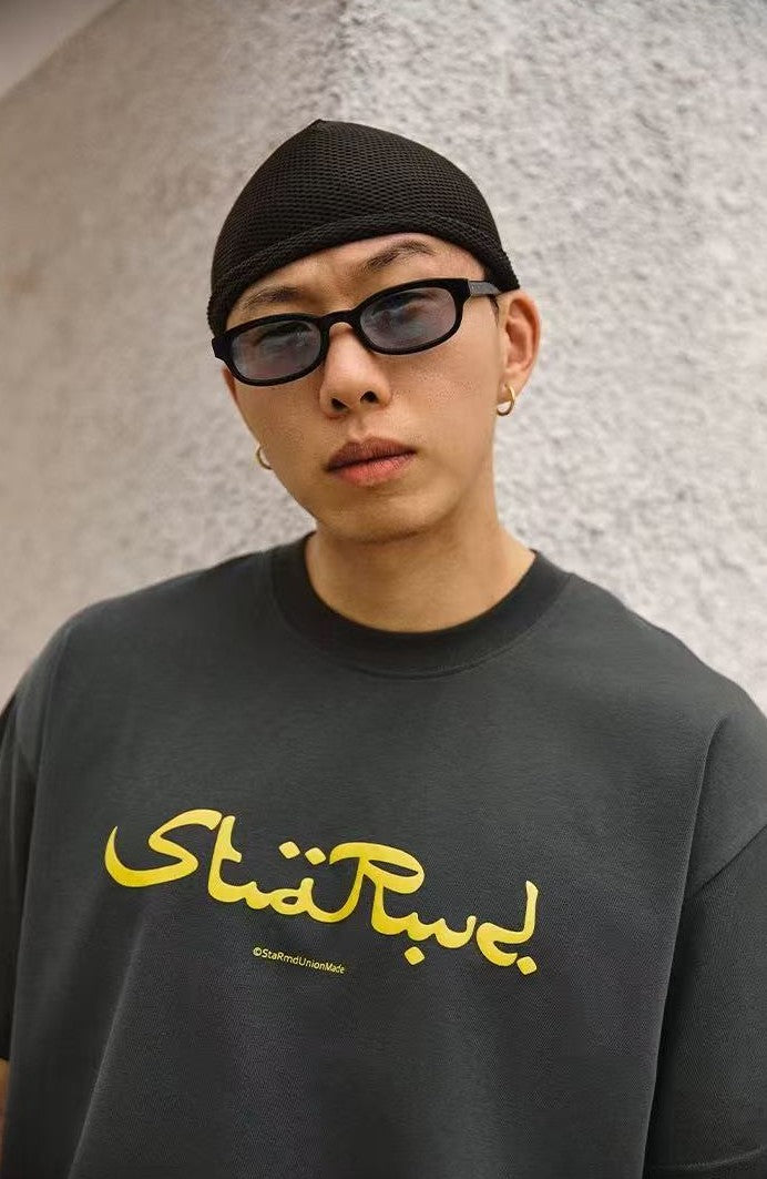 REMEDYxSTA Arabic Letter Print Short-sleeved T-shirt
