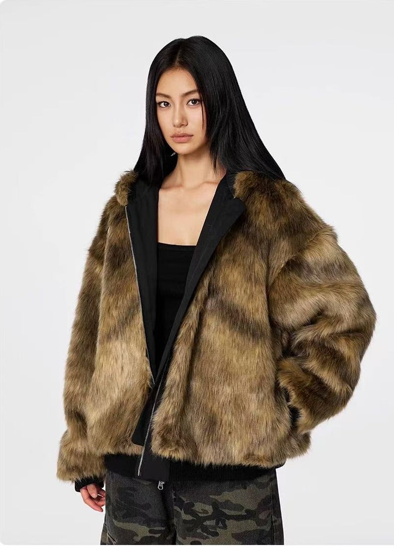 ACHOCK Wind-resistant Thickened Double-sided Bomber Jacket