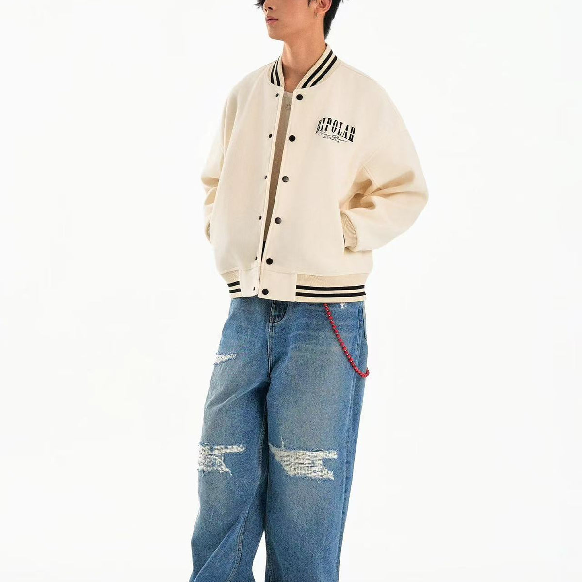 BIPOLAR  Basic Lettered Baseball Jersey