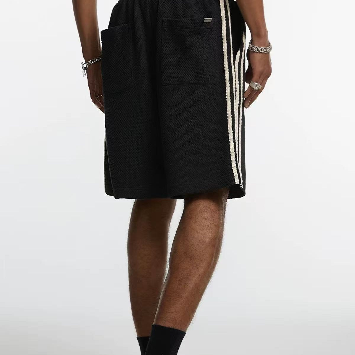 STK Vintage Textured Webbing Casual Shorts