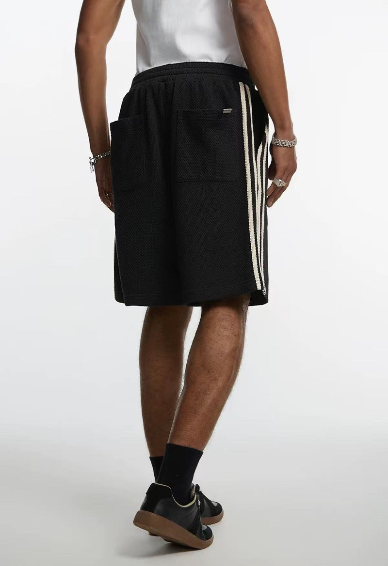 STK Vintage Textured Webbing Casual Shorts