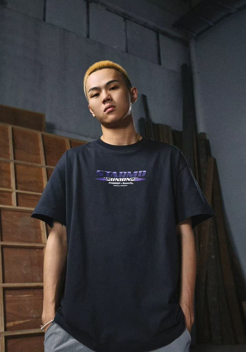 REMEDYxSTA SR Car Engine Printed Short-sleeve T-shirt