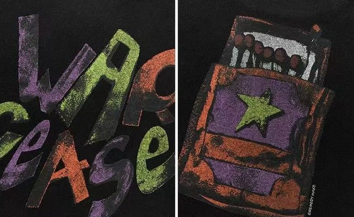 REMEDY Vintage War Cease Match Print Short-sleeve T-shirt