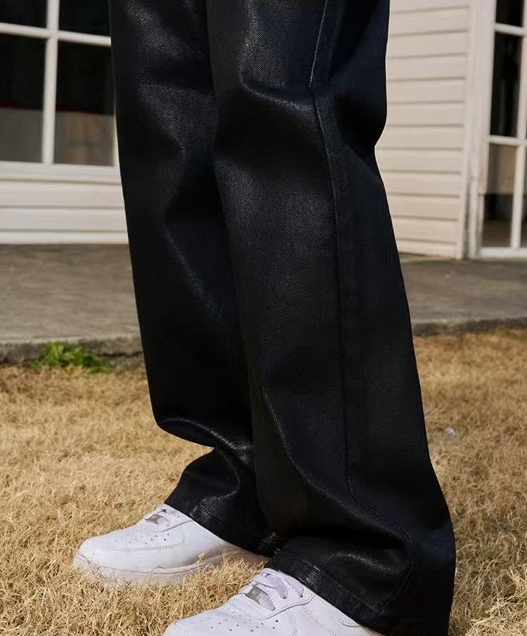 AFGK Casual Loose Wax Denims Pants