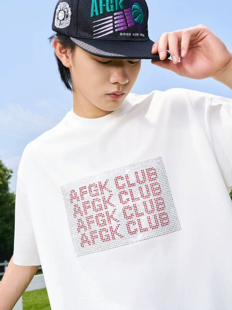 AFGK "GoodKids" Hot Diamond Printed Short-sleeved T-shirt