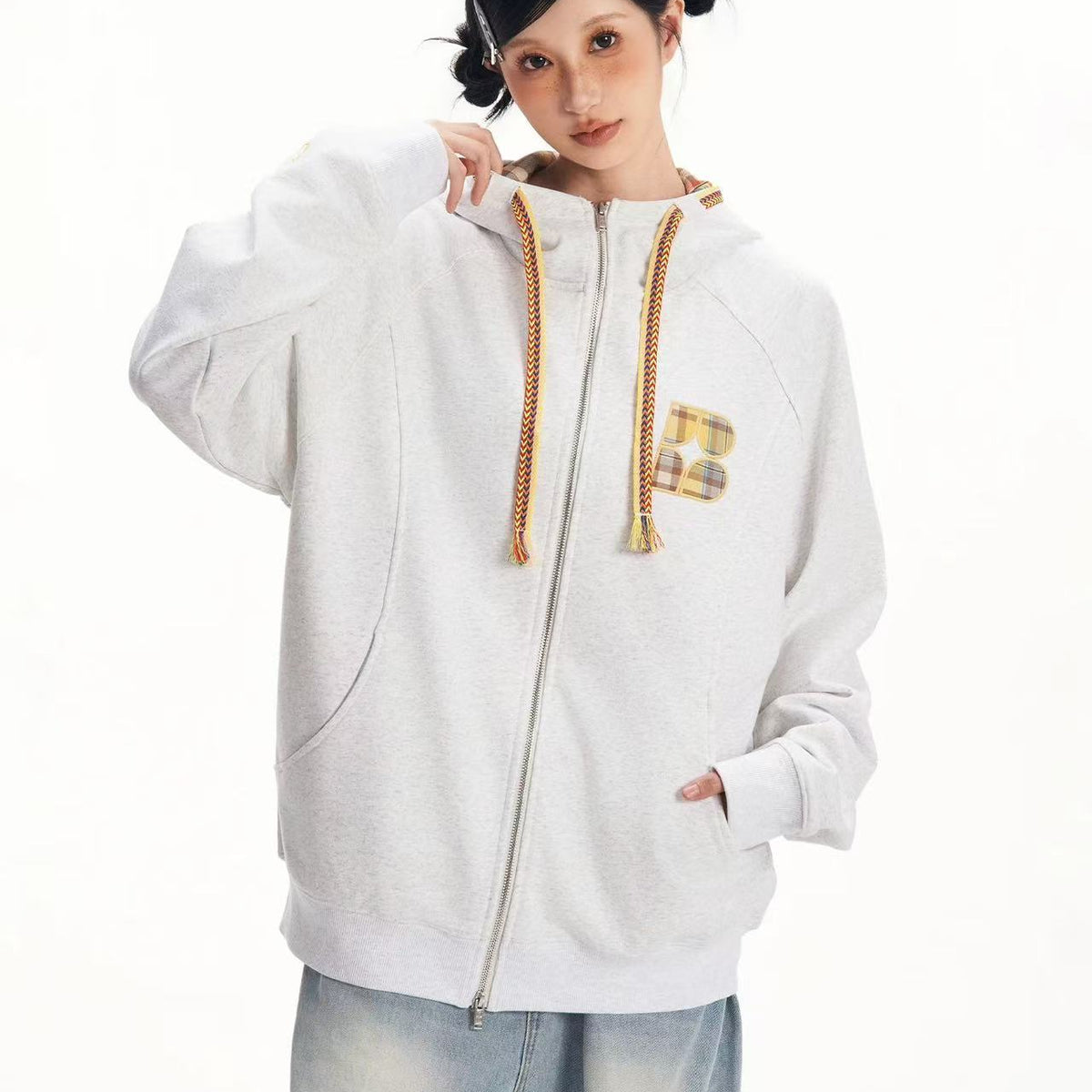 BIPOLAR Ethnic Style Sub-zip Sweatshirt