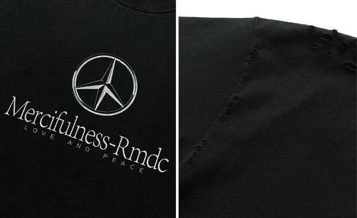 REMEDY Retro Distressed Short-sleeved T-shirt