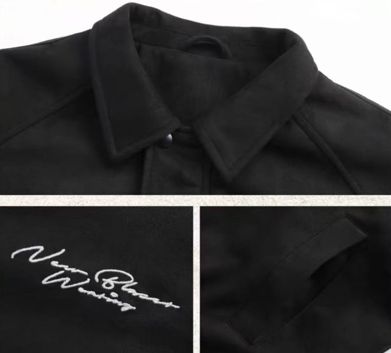 BIPOLAR Embroidered Suede Down Jacket