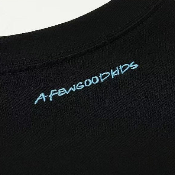 AFGK Floral Necklace Embroidered Short-sleeve T-Shirt