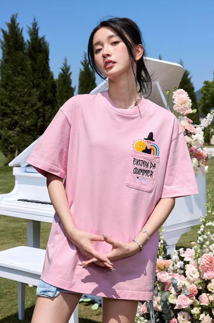 MEDM Cartoon Pocket Short-sleeve T-shirt