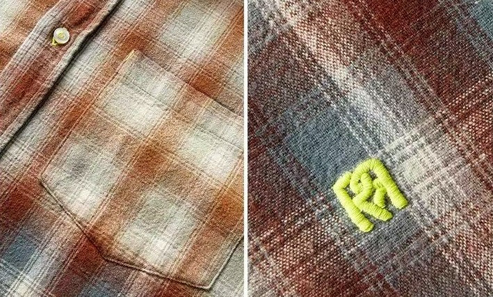 REMEDY Fringed Plaid Long-sleeve Shirt