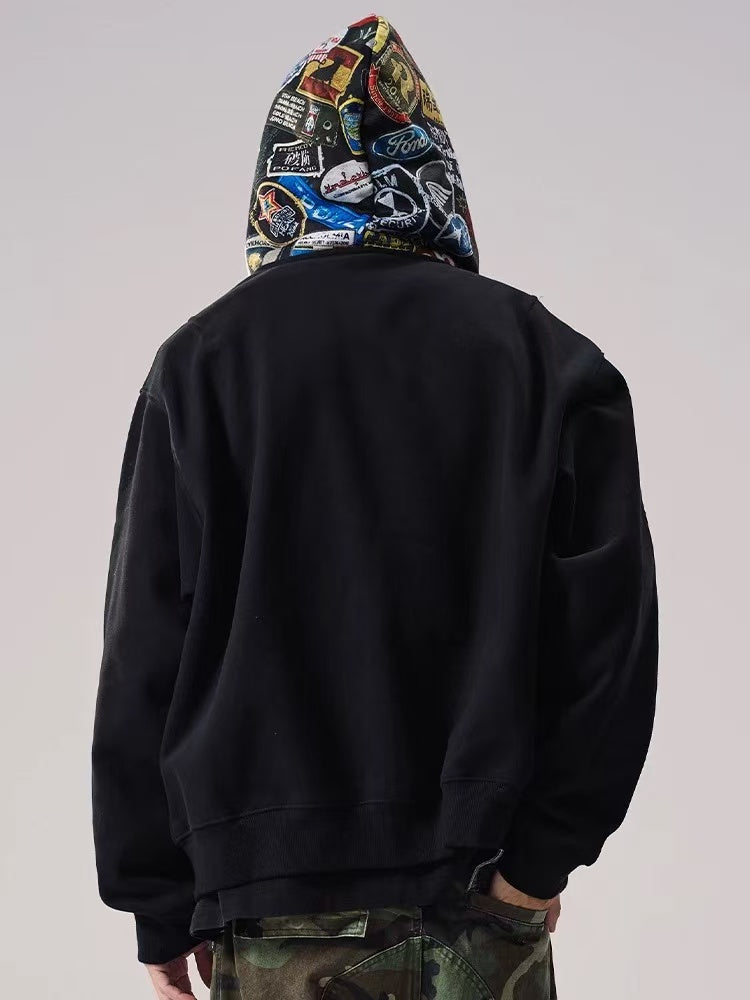 REMEDY Logo Print Hooded Sweatshirt
