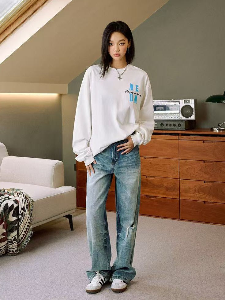 MEDM Colorful Fun Font Long-sleeve T-shirt