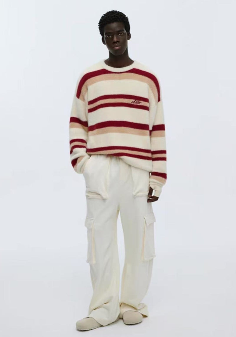 ATRY Striped Patchwork Sweater