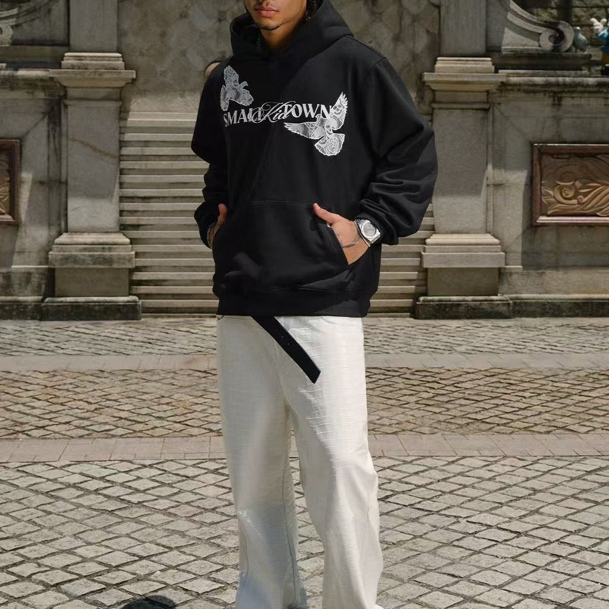 STK Vintage Lace and Peace Dove Design Hoodie