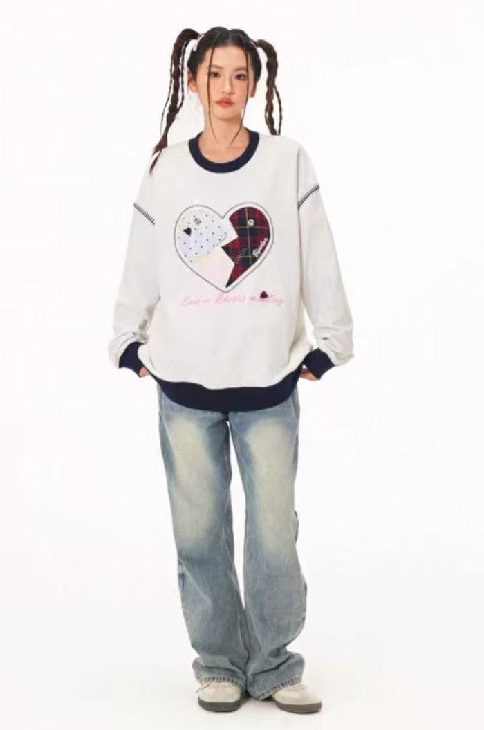 BIPOLAR Love Patch Crew Neck Sweatshirt