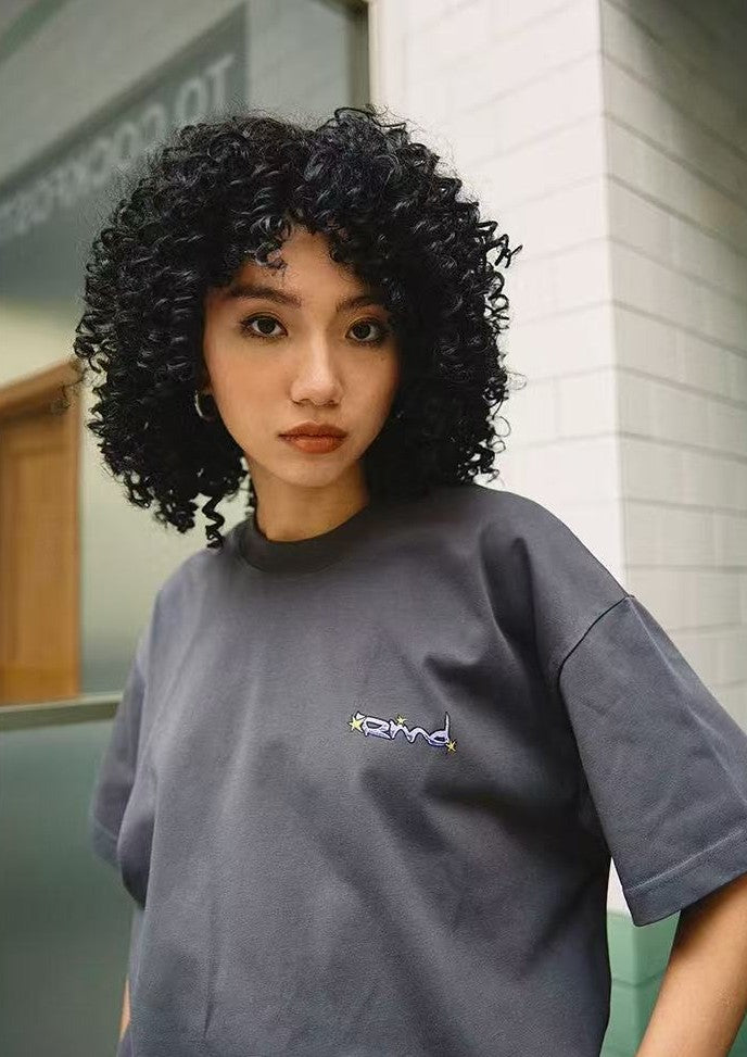 REMEDY Hand-painted Stars Print Short-sleeved T-shirt