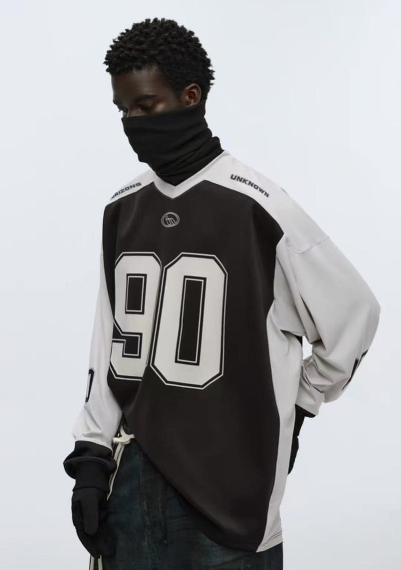 ATRY Contrast color V-neck Long-sleeved Ice Hockey Jersey