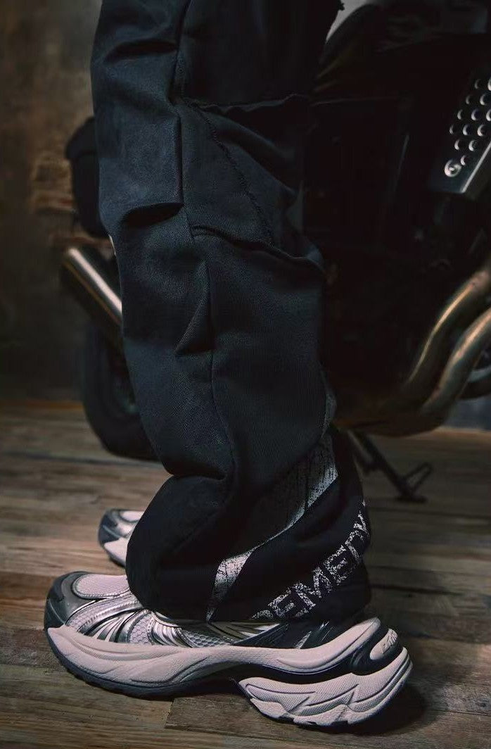 REMEDY Swirl R-shaped Patchwork Retro Distressed Trousers