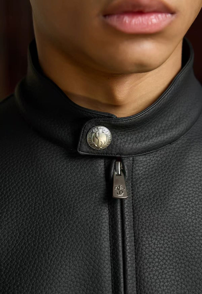 STK Vintage Striped Racing Leather Jacket