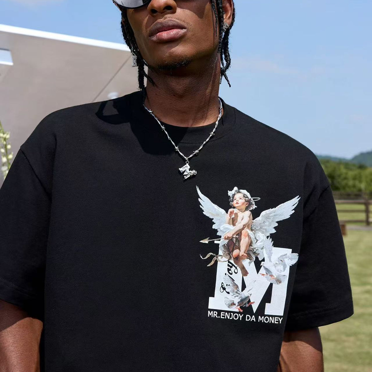 MEDM Angel Print Short-sleeve T-Shirt