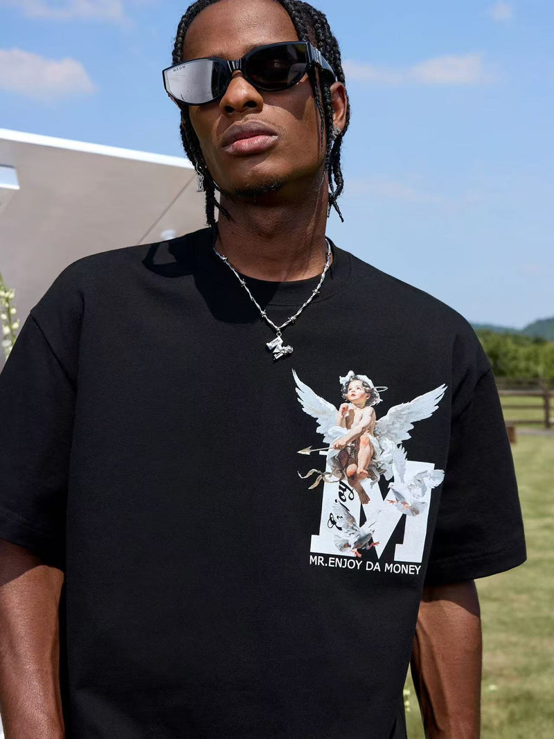 MEDM Angel Print Short-sleeve T-Shirt
