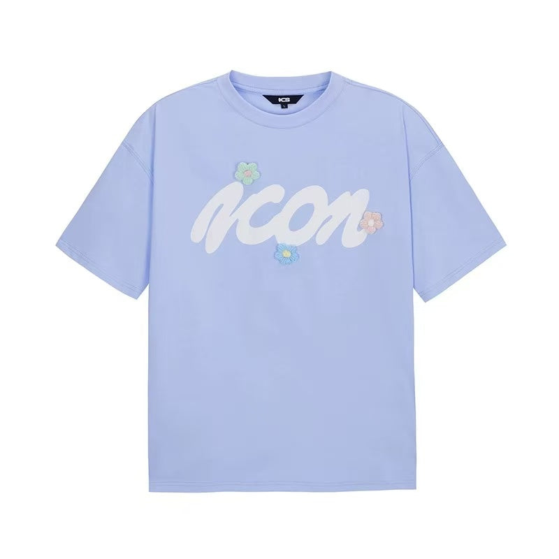 ICONSLAB 3-D Woolen Flower Logo T-shirt