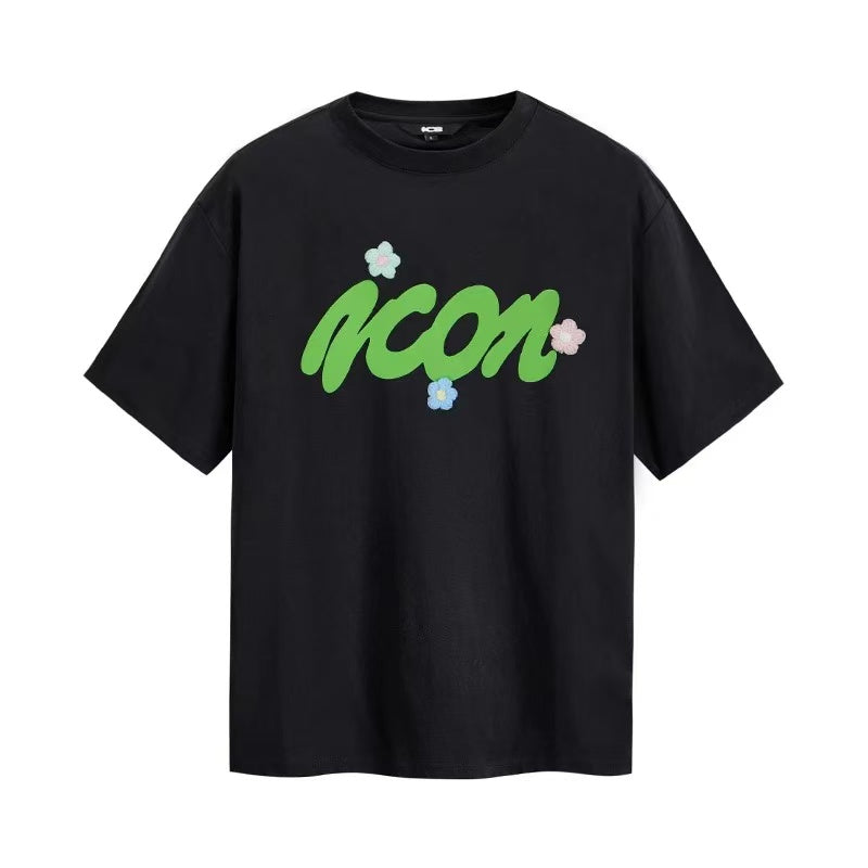 ICONSLAB 3-D Woolen Flower Logo T-shirt