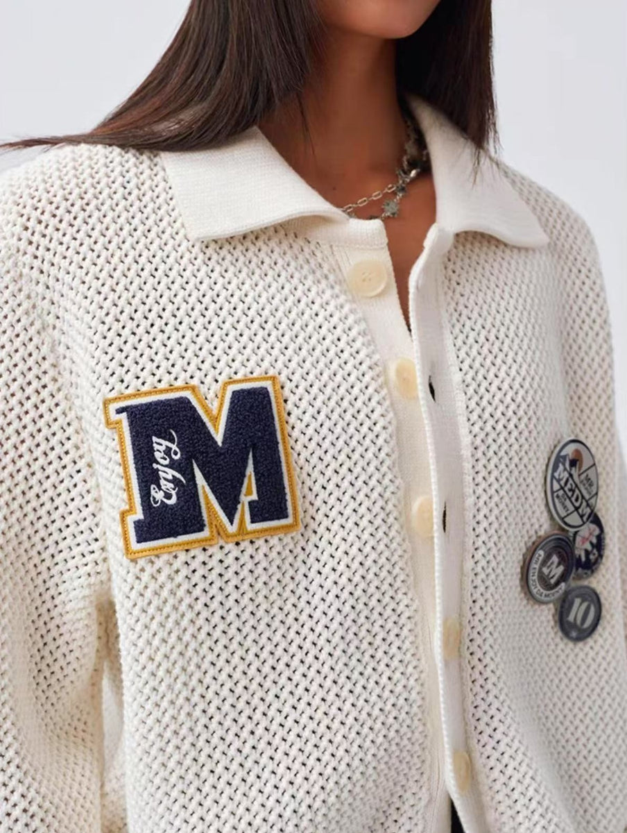MEDM Badge Wool Cardigan
