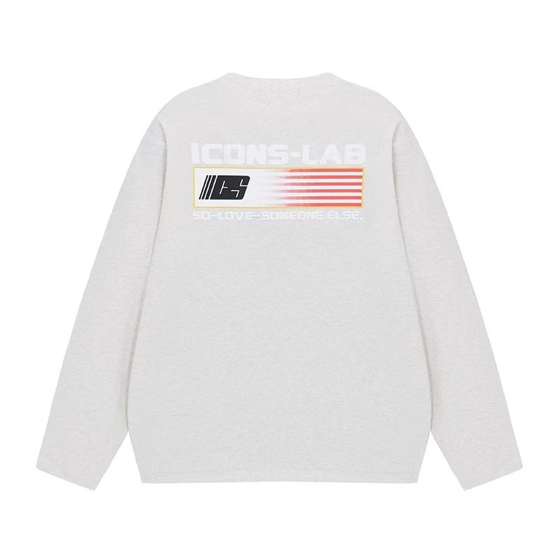 ICONSLAB Foam Logo Flag Printed Long Sleeve T-shirt