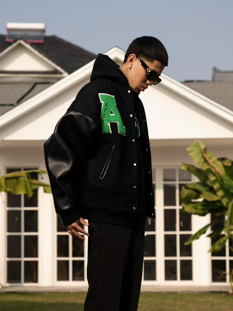 AFGK Hip-hop Baseball Varsity Jacket