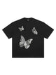 ACHOCK Butterfly Embroidered Crew Neck Short Sleeves Tee