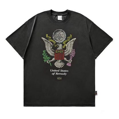 REMEDY  Peace Eagle Design Short-sleeve T-shirt