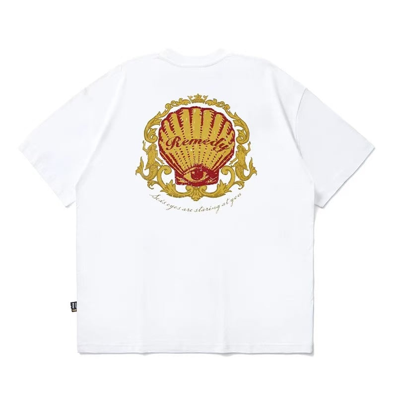 REMEDY Retro Judgment Eye Shell Print Short-Sleeve T-Shirt