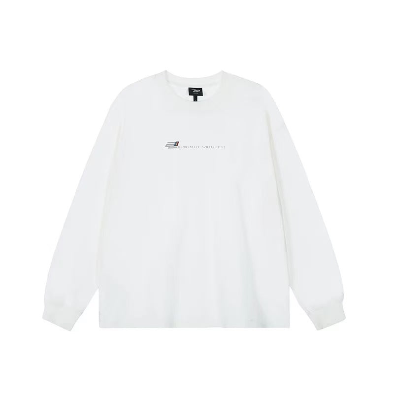 ACHOCK Solid Color Letter Print Long-sleeve T-shirt