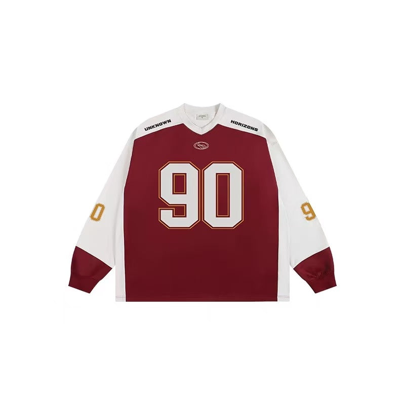 ATRY Contrast color V-neck Long-sleeved Ice Hockey Jersey