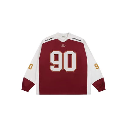 ATRY Contrast color V-neck Long-sleeved Ice Hockey Jersey
